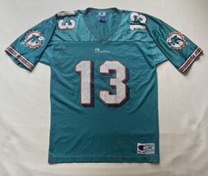 Vintage Champion Dan Marino #13 Miami Dolphins NFL Jersey Size 40 Teal 90s